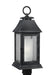 Generation Lighting Shepherd Post Lantern Dark Weathered Zinc Finish With Opal Etched Glass And Clear Seeded Glass (OL10608DWZ)