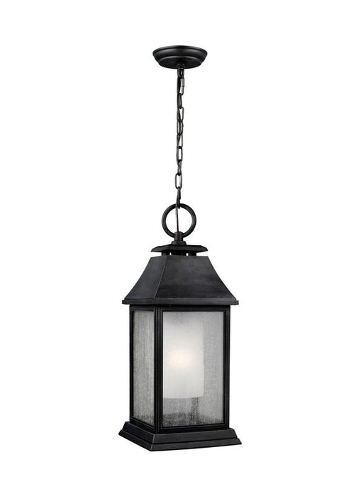 Generation Lighting Shepherd Pendant Dark Weathered Zinc Finish With Opal Etched Glass And Clear Seeded Glass (OL10611DWZ)