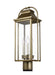 Generation Lighting Wellsworth Post Lantern Painted Distressed Brass Finish With Clear Glass Panels (OL13207PDB)