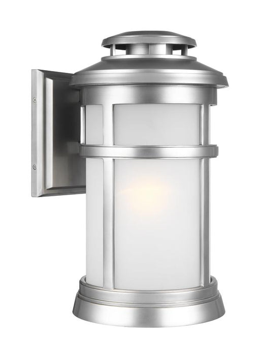 Generation Lighting Newport Medium Lantern Painted Brushed Steel Finish With Etched Glass Shade (OL14302PBS)