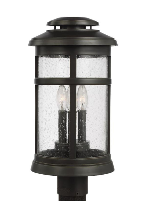 Generation Lighting Newport Post Lantern Antique Bronze Finish With Clear Seeded Glass Shade (OL14307ANBZ)
