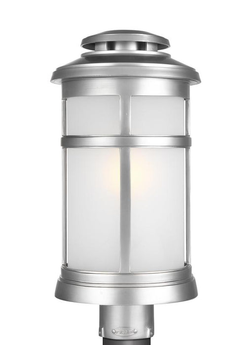 Generation Lighting Newport Post Lantern Painted Brushed Steel Finish With Etched Glass Shade (OL14307PBS)