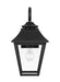 Generation Lighting Galena Traditional 1-Light Outdoor Exterior Small Lantern Sconce Light Textured Black With Clear Seeded Glass Panels (OL14402TXB)