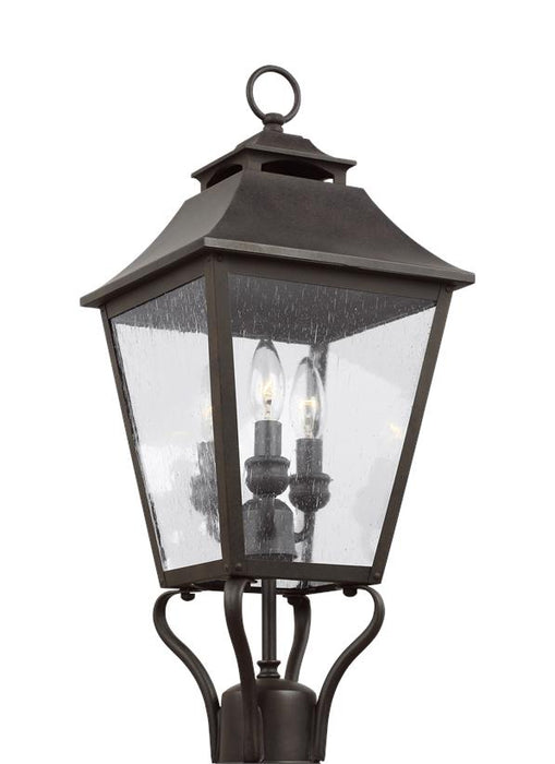 Generation Lighting Galena Small Post Lantern Sable Finish With Clear Seeded Glass Plates (OL14406SBL)