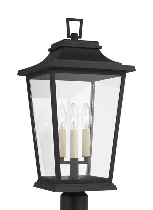 Generation Lighting Warren Post Lantern Textured Black Finish With Clear Glass Panels (OL15407TXB)