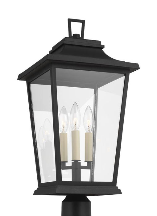 Generation Lighting Warren Post Lantern Textured Black Finish With Clear Glass Panels (OL15407TXB)