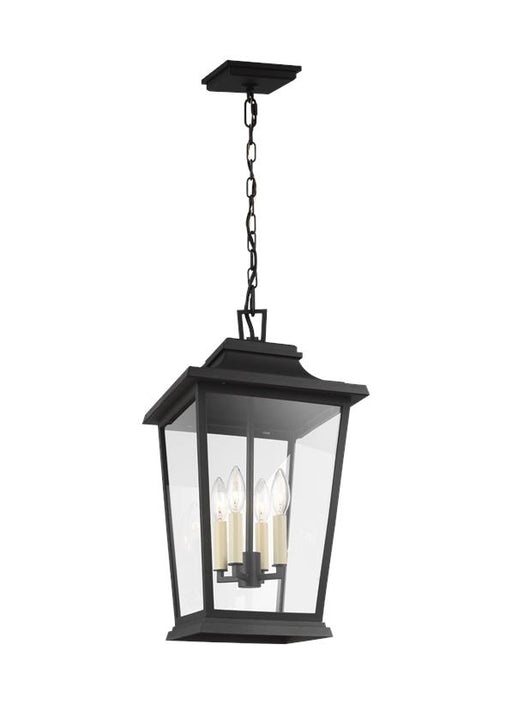 Generation Lighting Warren Hanging Lantern Textured Black Finish With Clear Glass Panels (OL15409TXB)