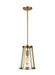 Generation Lighting Harrow Mini Pendant Burnished Brass Finish With Clear Glass Panels (P1287BBS)