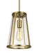Generation Lighting Harrow Mini Pendant Burnished Brass Finish With Clear Glass Panels (P1287BBS)