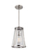 Generation Lighting Harrow Mini Pendant Polished Nickel Finish With Clear Seeded Glass Panels (P1287PN)