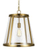 Generation Lighting Harrow Medium Pendant Burnished Brass Finish With Clear Glass Panels (P1289BBS)