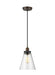 Generation Lighting Baskin Cone Pendant Painted Aged Brass/Dark Weathered Zinc Finish With Clear Glass (P1347PAGB/DWZ)