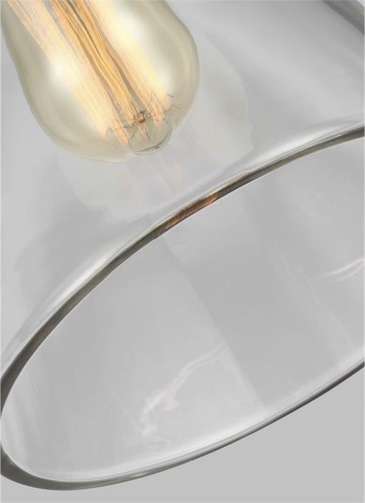 Generation Lighting Baskin Cone Pendant Polished Nickel Finish With Clear Glass (P1347PN)