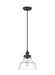 Generation Lighting Sean Lavin Baskin 1-Light Chimney Pendant In Midnight Black Finish With Clear Glass Shade (P1348MBK)