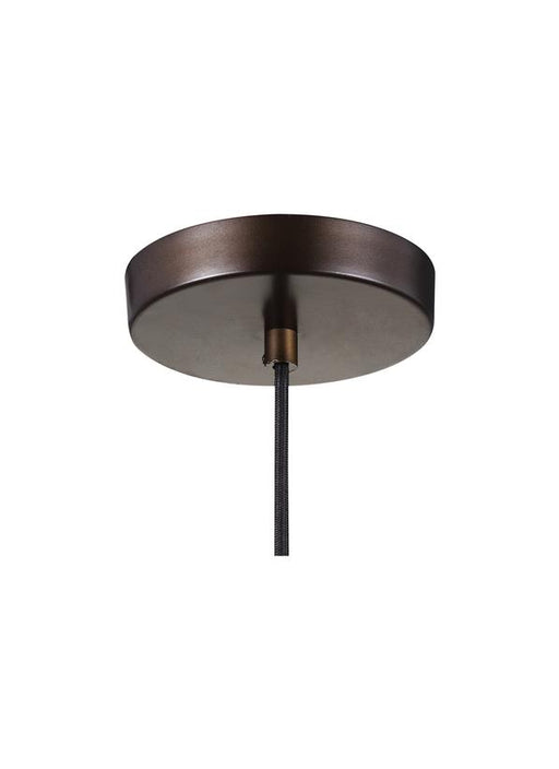 Generation Lighting Baskin Dome Pendant Painted Aged Brass/Dark Weathered Zinc Finish With Clear Glass (P1349PAGB/DWZ)