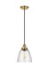 Generation Lighting Sean Lavin Baskin 1-Light Dome Pendant In Satin Brass Finish With Clear Glass Shade (P1349SB)