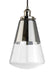 Generation Lighting Waveform Pendant Polished Nickel Finish With Silver Vacuum Plated Glass (P1373PN)