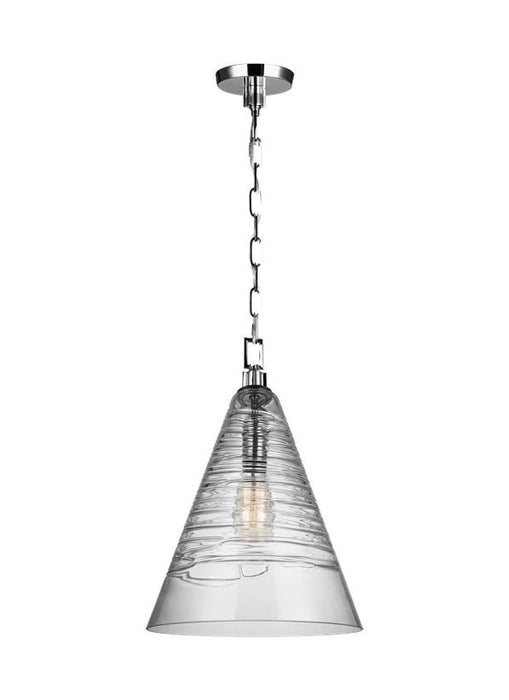 Generation Lighting Elmore Cone Pendant Chrome Finish With Clear Glass (P1445CH)