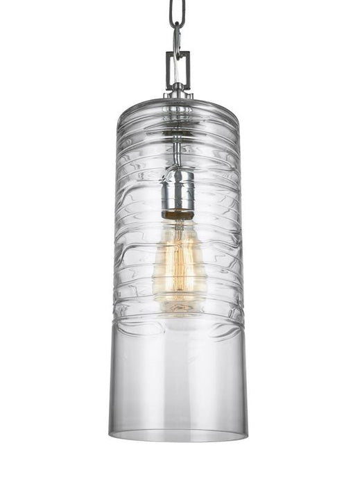 Generation Lighting Elmore Cylinder Pendant Chrome Finish With Clear Glass (P1446CH)