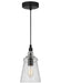 Generation Lighting Sean Lavin Loras 1-Light Ceiling Pendant In Midnight Black With Clear Seeded Glass Shade (P1449MBK)