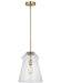 Generation Lighting Sean Lavin Loras 1-Light Ceiling Pendant In Satin Brass With Clear Seeded Glass Shade (P1459SB)