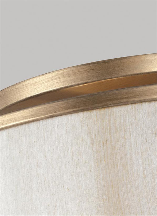 Generation Lighting Lennon Medium Semi-Flush Mount Sunset Gold Finish With Cream Linen Shade (SF339SG)