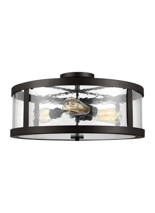 Generation Lighting Harrow Large Semi-Flush Mount Oil Rubbed Bronze Finish With Clear Seeded Glass Panels (SF342ORB)