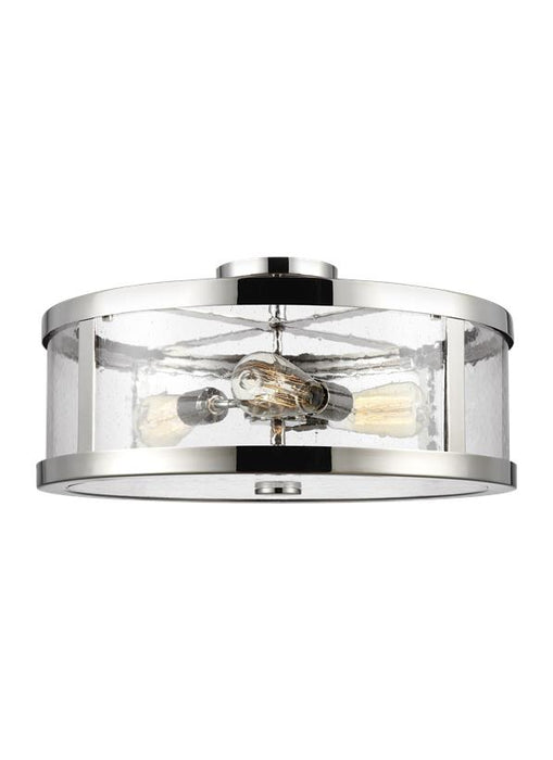 Generation Lighting Harrow Large Semi-Flush Mount Polished Nickel Finish With Clear Seeded Glass Panels (SF342PN)