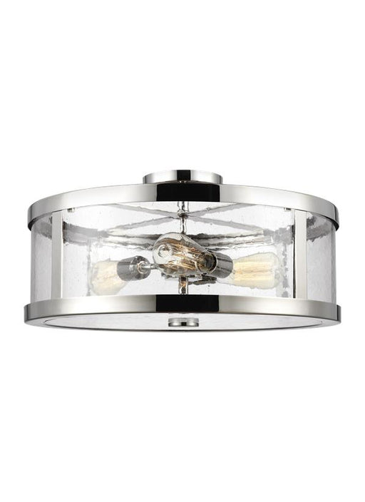 Generation Lighting Harrow Large Semi-Flush Mount Polished Nickel Finish With Clear Seeded Glass Panels (SF342PN)
