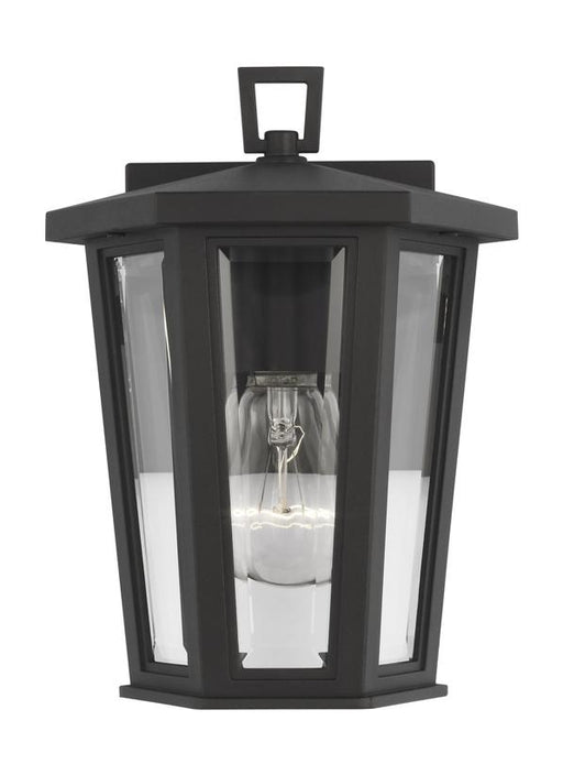 Generation Lighting Sean Lavin Witley 1-Light Mini Outdoor Wall Lantern In Textured Black Finish With Clear Beveled Glass Panels (SLO1031TXB)