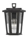 Generation Lighting Sean Lavin Witley 1-Light Mini Outdoor Wall Lantern In Textured Black Finish With Clear Beveled Glass Panels (SLO1031TXB)