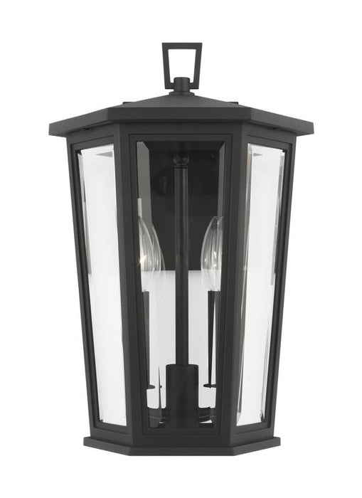 Generation Lighting Sean Lavin Witley 2-Light Medium Outdoor Wall Lantern In Textured Black Finish With Clear Beveled Glass Panels (SLO1052TXB)