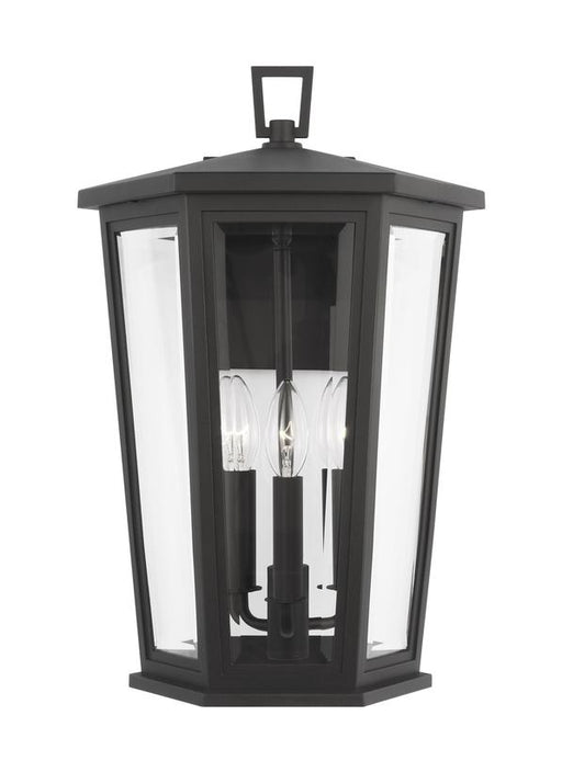 Generation Lighting Sean Lavin Witley 3-Light Large Outdoor Wall Lantern In Textured Black Finish With Clear Beveled Glass Panels (SLO1063TXB)