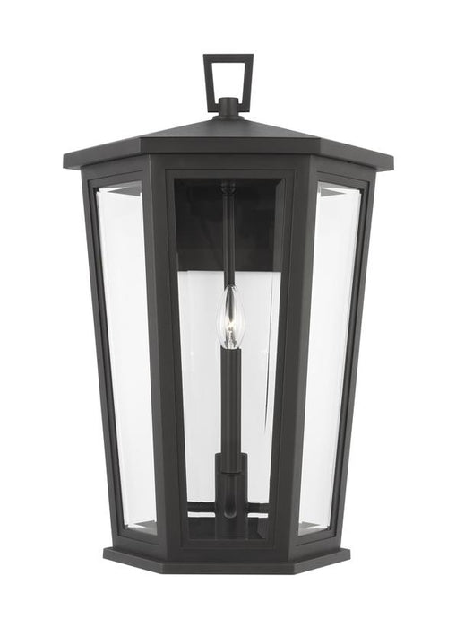 Generation Lighting Sean Lavin Witley 4-Light Extra Large Outdoor Wall Lantern In Textured Black Finish With Clear Beveled Glass Panels (SLO1074TXB)