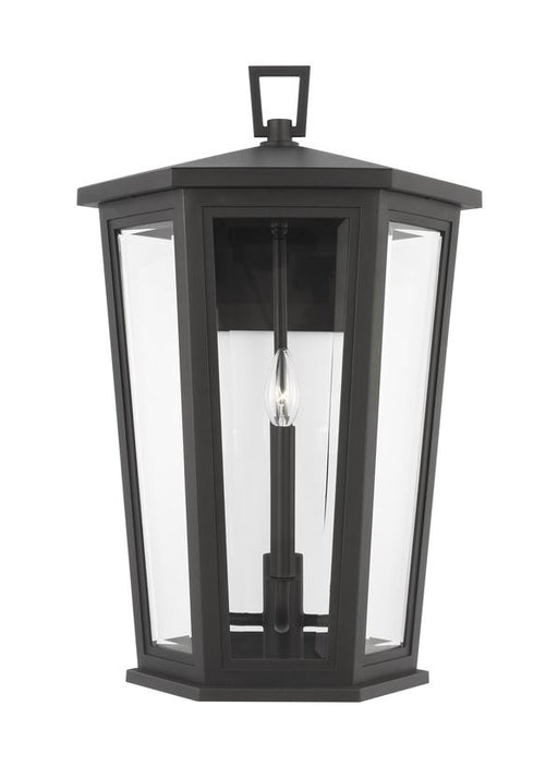 Generation Lighting Sean Lavin Witley 4-Light Extra Large Outdoor Wall Lantern In Textured Black Finish With Clear Beveled Glass Panels (SLO1074TXB)