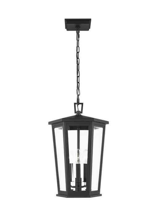 Generation Lighting Sean Lavin Witley 3-Light Large Outdoor Post Lantern In Textured Black Finish With Clear Beveled Glass Panels (SLO1083TXB)