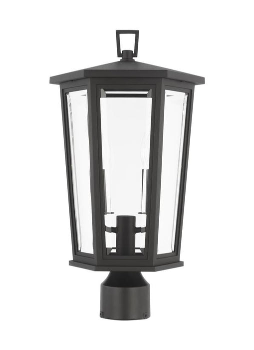 Generation Lighting Sean Lavin Witley 2-Light Medium Outdoor Post Lantern In Textured Black Finish With Clear Beveled Glass Panels (SLO1092TXB)