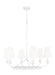 Generation Lighting Ziba Transitional 6-Light Indoor Dimmable Medium Chandelier In Matte White Finish With White Linen Fabric Shades (TC1186MWT)