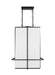 Generation Lighting Dresden Casual 4-Light Indoor Dimmable Medium Lantern Pendant In Aged Iron Finish With White Linen Fabric Shade (TFC1014AI)