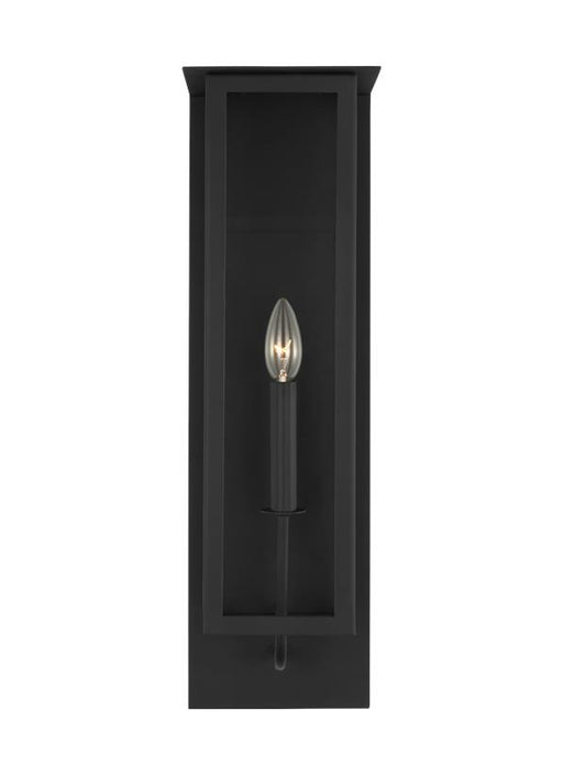 Generation Lighting Dresden Casual 1-Light Outdoor Exterior Large Lantern Sconce Light In Textured Black Finish With Clear Glass Shades (TFO1011TXB)