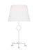 Generation Lighting Montour Casual 1-Light Indoor Large Table Lamp In Matte White Finish With White Linen Fabric Shade (TFT1021MWT1)