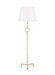 Generation Lighting Montour Casual 1-Light Indoor Large Floor Lamp In Coastal Gild Finish With White Linen Fabric Shade (TFT1031CGD1)