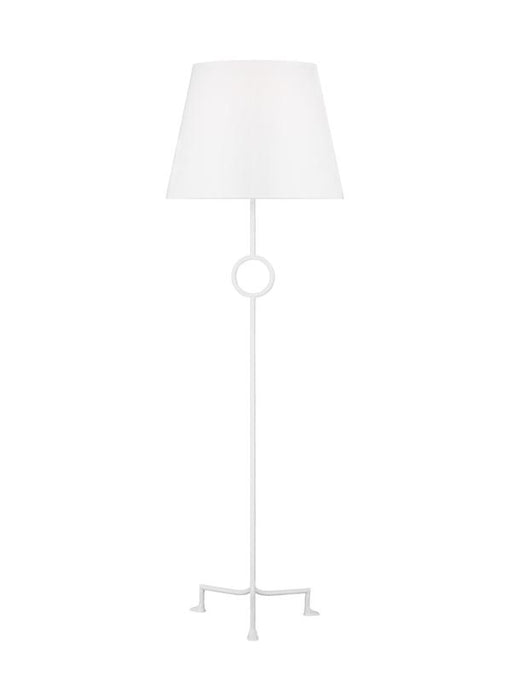 Generation Lighting Montour Casual 1-Light Indoor Large Floor Lamp In Matte White Finish With White Linen Fabric Shade (TFT1031MWT1)
