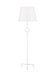 Generation Lighting Montour Casual 1-Light Indoor Large Floor Lamp In Matte White Finish With White Linen Fabric Shade (TFT1031MWT1)