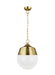 Generation Lighting Arlett Pendant Burnished Brass Finish With Milk White Glass Bowl (TP1092BBS)