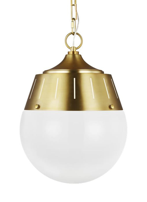 Generation Lighting Arlett Pendant Burnished Brass Finish With Milk White Glass Bowl (TP1092BBS)