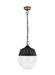 Generation Lighting Arlett Pendant Midnight Black Finish With Milk White Glass Bowl (TP1092MBK/BBS)