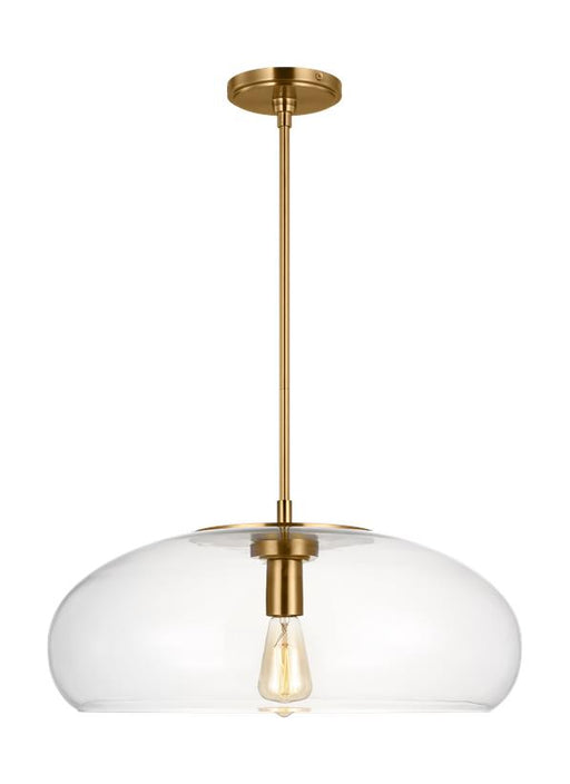 Generation Lighting Largo Transitional 1-Light Indoor Dimmable Extra Large Pendant Ceiling Chandelier Light Burnished Brass Gold-Clear Glass Shade (TP1161BBS)