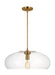 Generation Lighting Largo Transitional 1-Light Indoor Dimmable Extra Large Pendant Ceiling Chandelier Light Burnished Brass Gold-Clear Glass Shade (TP1161BBS)