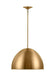Generation Lighting Robbie Transitional 1-Light Indoor Dimmable Extra Large Pendant Ceiling Chandelier Light Burnished Brass Gold-Steel Shade (TP1171BBS)